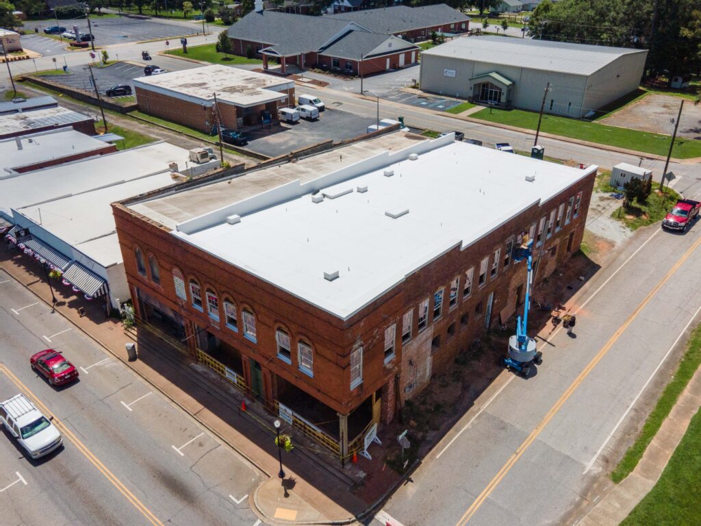 Commercial roofing project by Cox Bros