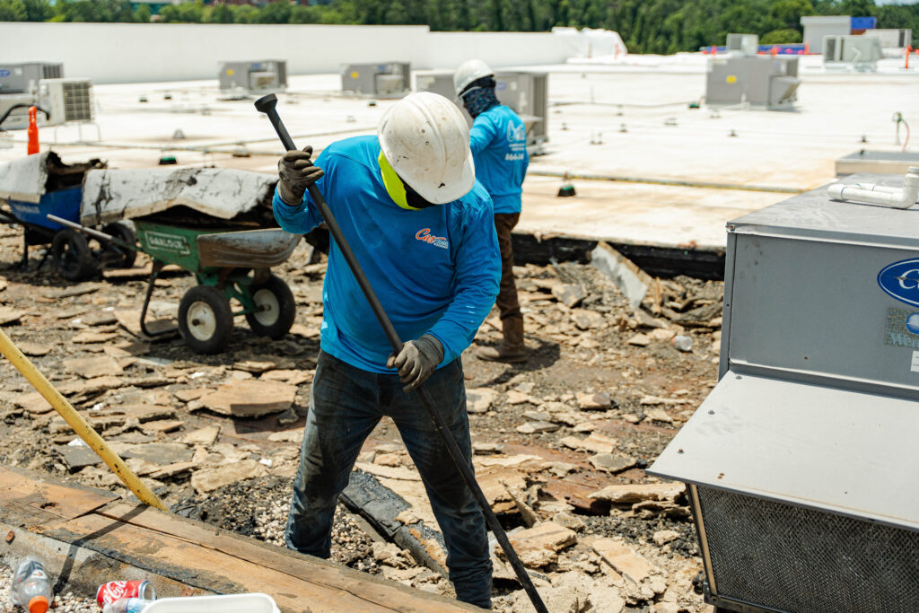 Commercial roofing team member at Cox Bros Roofing