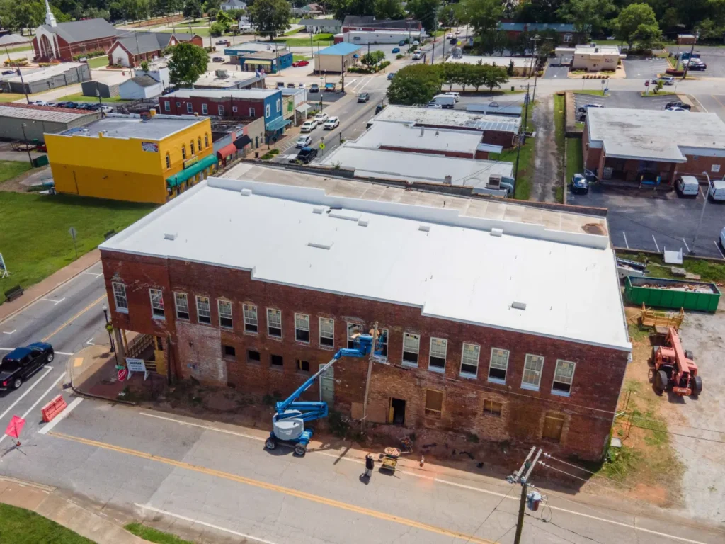 Commercial roof repair project for Spartanburg business